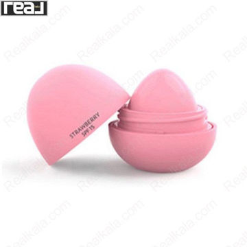 بالم لب گلدن رز مدل Strawberry با طراحی کروی صورتی و نوشته SPF 15