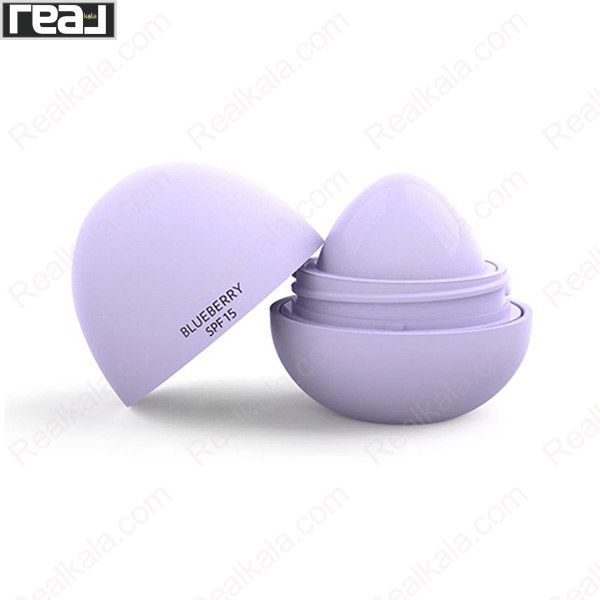 بالم لب گلدن رز مدل Blueberry با طراحی کروی بنفش روشن و نوشته SPF 15