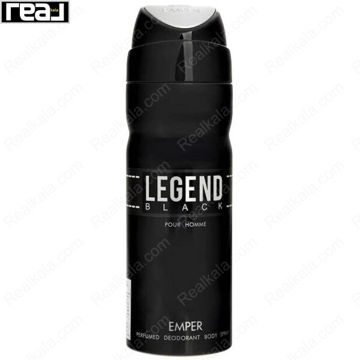 اسپری بدن امپر لجند بلک مردانه با طراحی مشکی مات و رایحه شبانه	