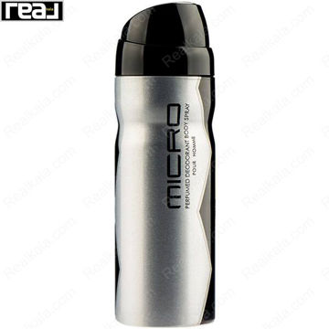 اسپری بدن امپر میکرو مردانه با طراحی نقره‌ای مشکی و رایحه خنک مینیمال