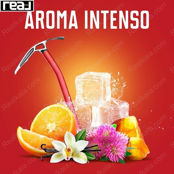 مام استیک راک مردانه با عناصر رایحه یخ، پرتقال، وانیل، گل شبدر و آمبر