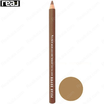 مداد لب بانی بل مدل Pecan Brown با رنگ قهوه‌ای گردویی  و نمونه رنگ دایره‌ای	