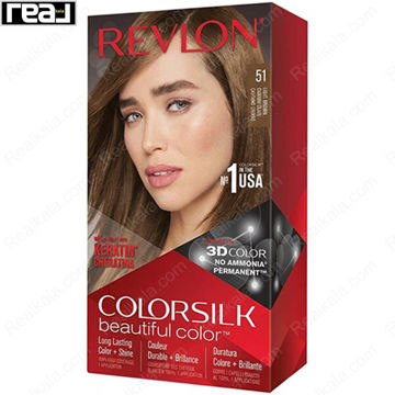 رنگ مو Revlon Colorsilk Beautiful Color شماره 51 با فرمول بدون آمونیاک، حاوی کراتین و تکنولوژی 3D Color برای ایجاد رنگ قهوه‌ای روشن طبیعی با درخشندگی بالا و ماندگاری طولانی