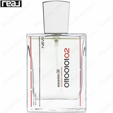 شیشه شفاف ادکلن Escentric Molecules Escentric 02 با طراحی باینری و درب نقره‌ای