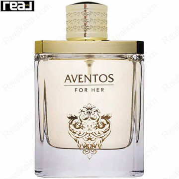 بطری شفاف ادکلن Aventos For Her زنانه Fragrance World با جزئیات طلایی