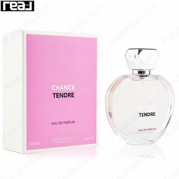 بسته‌بندی صورتی ادکلن Chance Tendre زنانه Fragrance World همراه با بطری