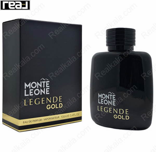 بسته‌بندی مشکی ادکلن Legende Gold مردانه Fragrance World همراه با بطری