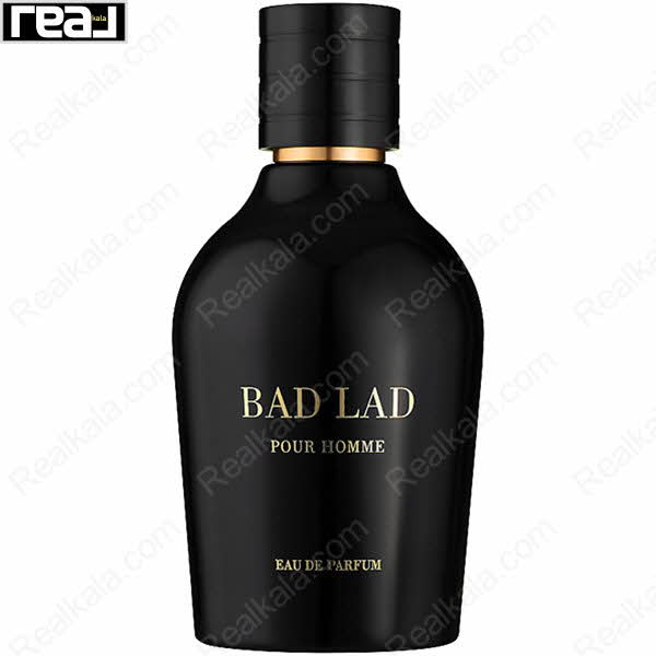 بطری مشکی ادکلن Bad Lad Pour Homme فرگرانس ورد با طراحی خاص و جزئیات طلایی