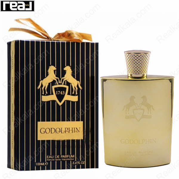 بسته‌بندی مشکی–طلایی ادکلن Godolphin از برند Fragrance World با طراحی سلطنتی