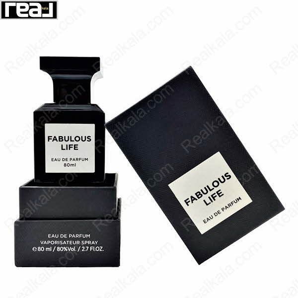 جعبه و بطری ادکلن فرگرانس ورد فبیولس لایف زنانه، بسته‌بندی شیک و مدرن