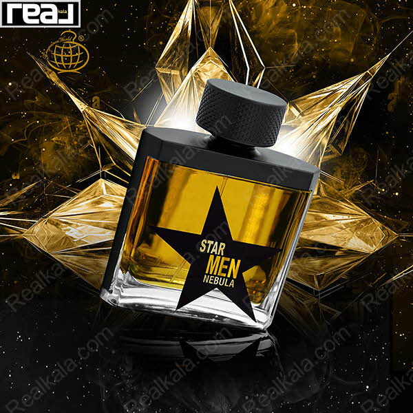 تبلیغات ادکلن فرگرانس ورد استار من نبولا مردانه با پس‌زمینه فضایی و کریستال طلایی