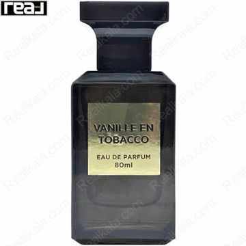 بطری ادکلن فرگرانس ورد Vanille En Tobacco مردانه با طراحی مشکی و لیبل طلایی