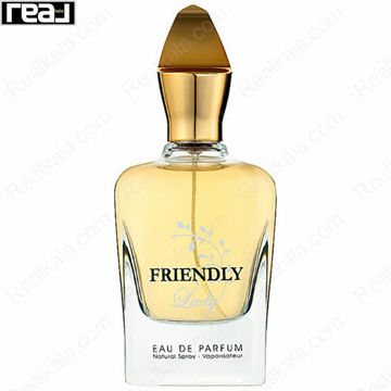 بطری ادکلن فرگرانس ورد Friendly Lady زنانه با طراحی طلایی