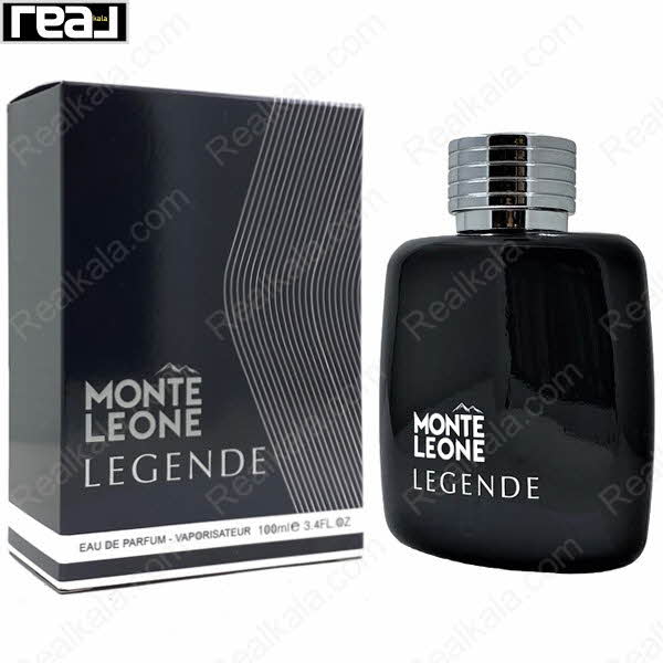 بسته‌بندی مشکی ادکلن Monte Leone Legende مردانه Fragrance World همراه با بطری