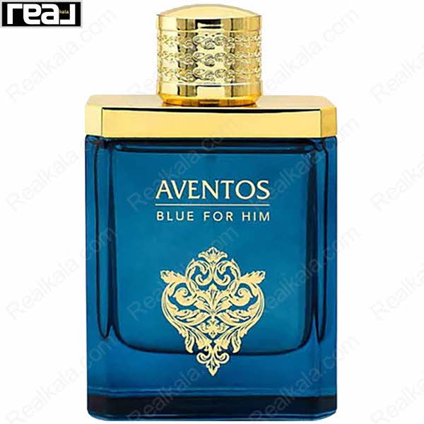 بطری آبی–طلایی ادکلن Aventos Blue For Him مردانه Fragrance World
