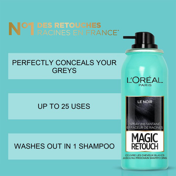 خصوصیات و ویژگی های مهم اسپری ریشه مو لورال مدل Magic Retouch رنگ Noir