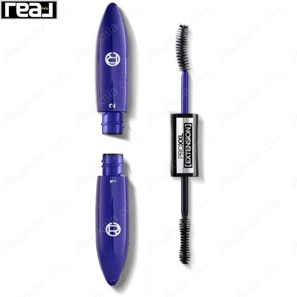 ریمل حجم دهنده و بلند کننده LOreal Pro XXL Extension مشکی با جلوه پرپشت و تفکیک شده مژه ها