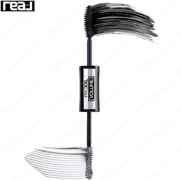 ریمل دو سر لورال PRO XXL VOLUME  با برس مشکی و سفید برای حجم‌دهی و پرایم مژه‌ها