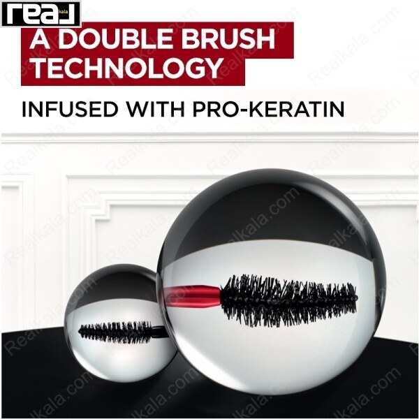 برس دوگانه ریمل لورال با فناوری پروکراتین برای حجم‌دهی و تقویت مژه‌ها