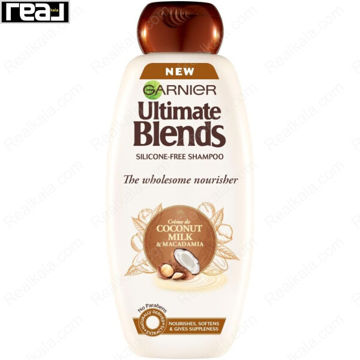 شامپو گارنیر Ultra Blends Coconut & Macadamia 300ml برای تغذیه و نرمی مو
