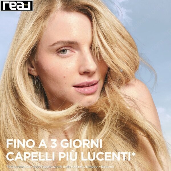 نمای نتیجه شامپو بابونه گارنیر برای درخشندگی موهای روشن