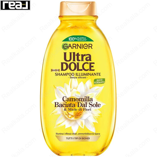 شامپو گارنیر Ultra Dolce بابونه 300 میل مناسب موهای بلوند و روشن