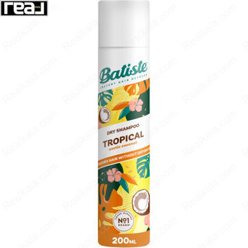 شامپو خشک باتیست مدل Tropical Exotic Coconut با رایحه استوایی و جذب‌کننده چربی مو، 200ml