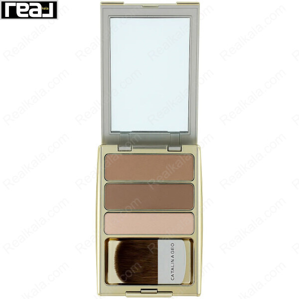 پالت رژگونه سه رنگ جیو شماره 1 با تناژ تاوپ و بژ خنثی مناسب آرایش طبیعی