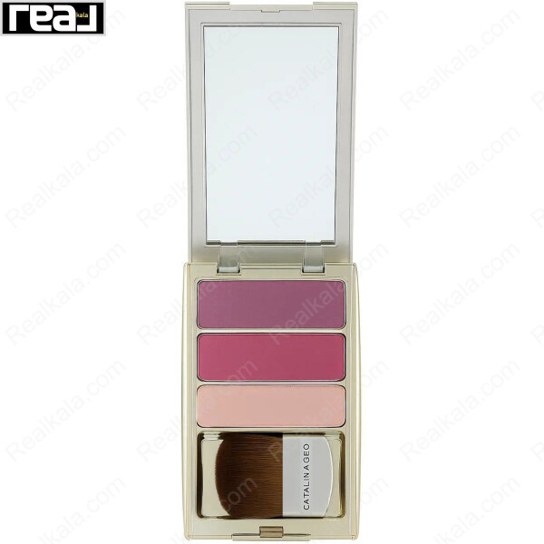 پالت رژگونه سه رنگ جیو شماره 6 با تناژ آلویی و بری خنک و نود هلویی