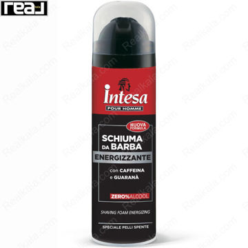 فوم اصلاح مردانه Intesa POUR HOMME Energizing انرژی بخش با کافئین و گوارانا مناسب پوست کدر 300 میلی لیتر