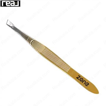 موچین ابرو طلایی زد وان مدل Z-106 با دسته شیاردار و نوک زاویه‌دار