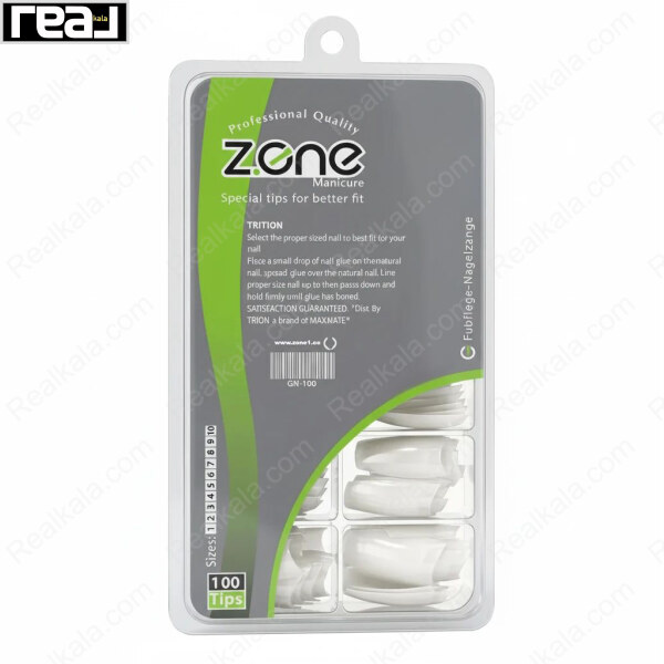 تیپ ناخن زد وان مدل GN-100 رنگ سفید مناسب فرنچ و کاشت ناخن حرفه‌ای