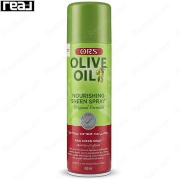 اسپری براق‌کننده و مغذی مو ORS Olive Oil Nourishing Sheen Spray فرمول اصلی با روغن زیتون برای افزایش درخشندگی، نرمی و رطوبت مو حجم 450 میلی‌لیتر