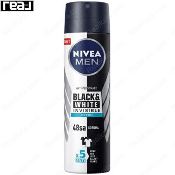 اسپری ضد تعریق مردانه نیوا مدل Black & White Invisible Fresh با محافظت 48 ساعته و جلوگیری از لکه روی لباس