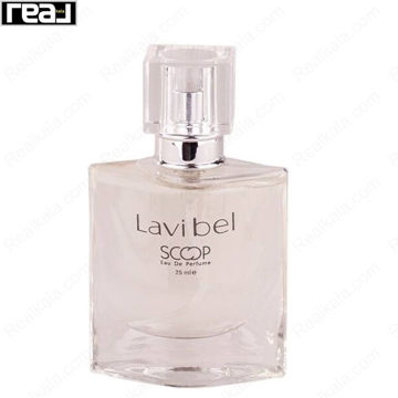 بطری عطر اسکوپ مدل Lavi Bel با شیشه شفاف مربعی، درب کریستالی و طراحی مینیمال حجم 25 میل