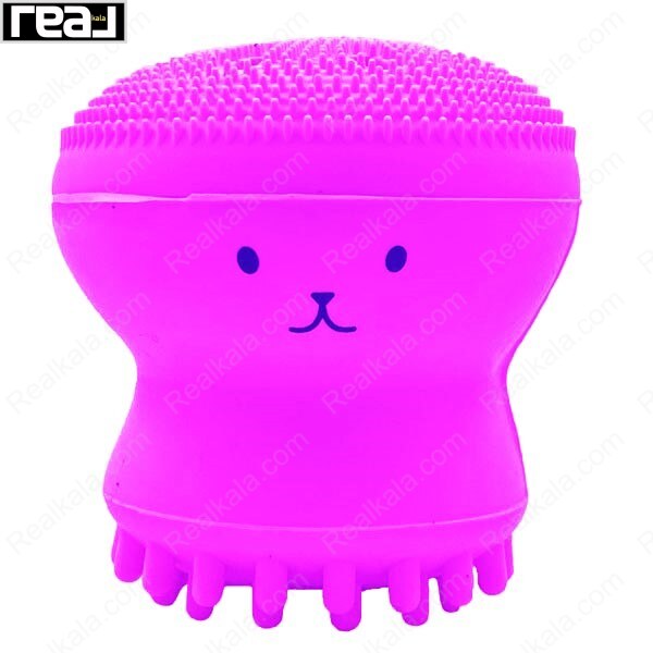 برس شستشوی صورت سیلیکونی طرح اختاپوس رنگ سرخابی