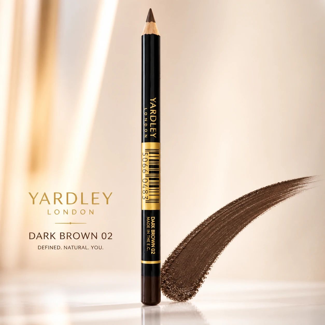 مداد چشم YARDLEY London Soft Kohl Pencil رنگ Dark Brown 02 با نوک قهوه‌ای تیره