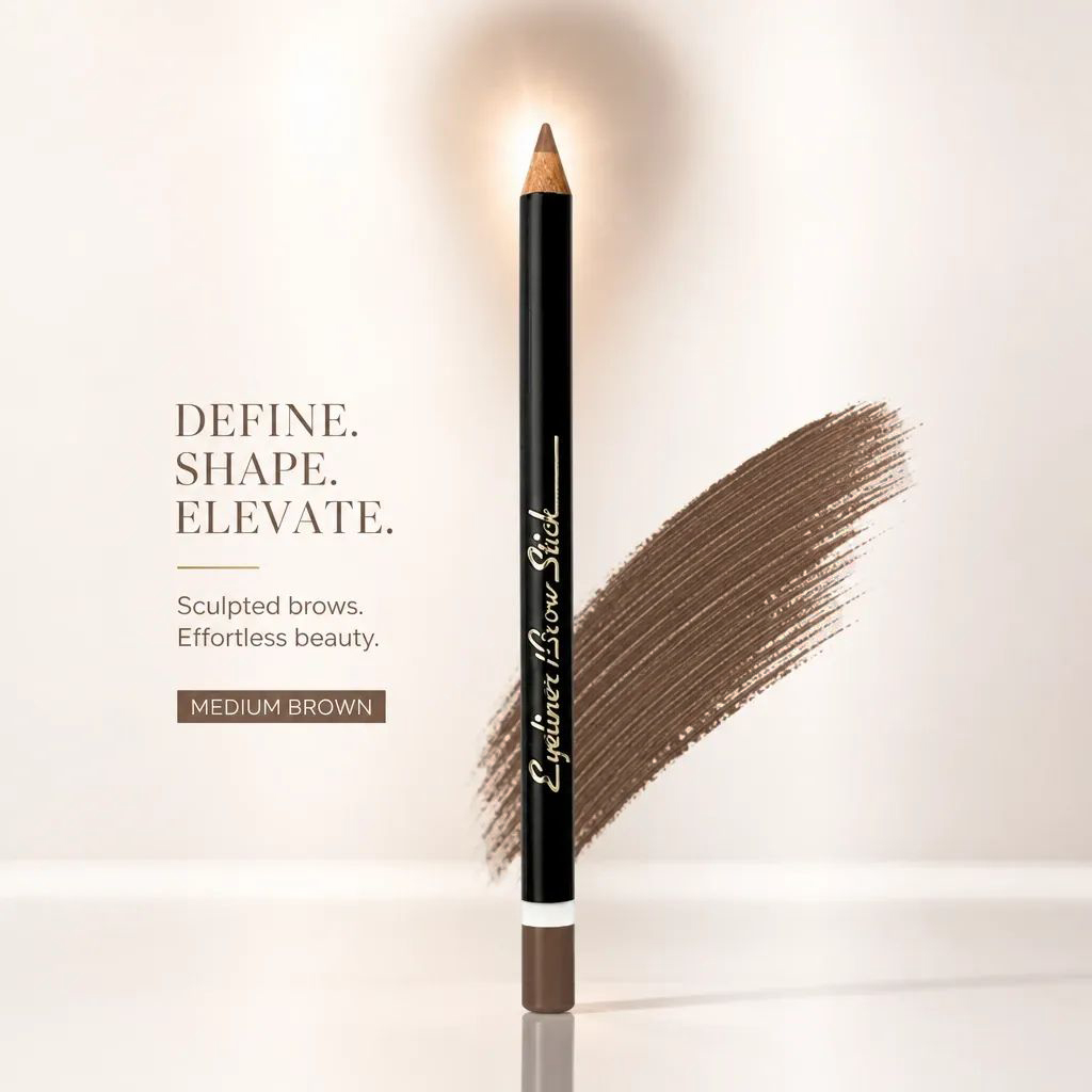 مداد چشم و ابرو Eyeliner Brow Stick رنگ Medium Brown با نوک قهوه‌ای متوسط