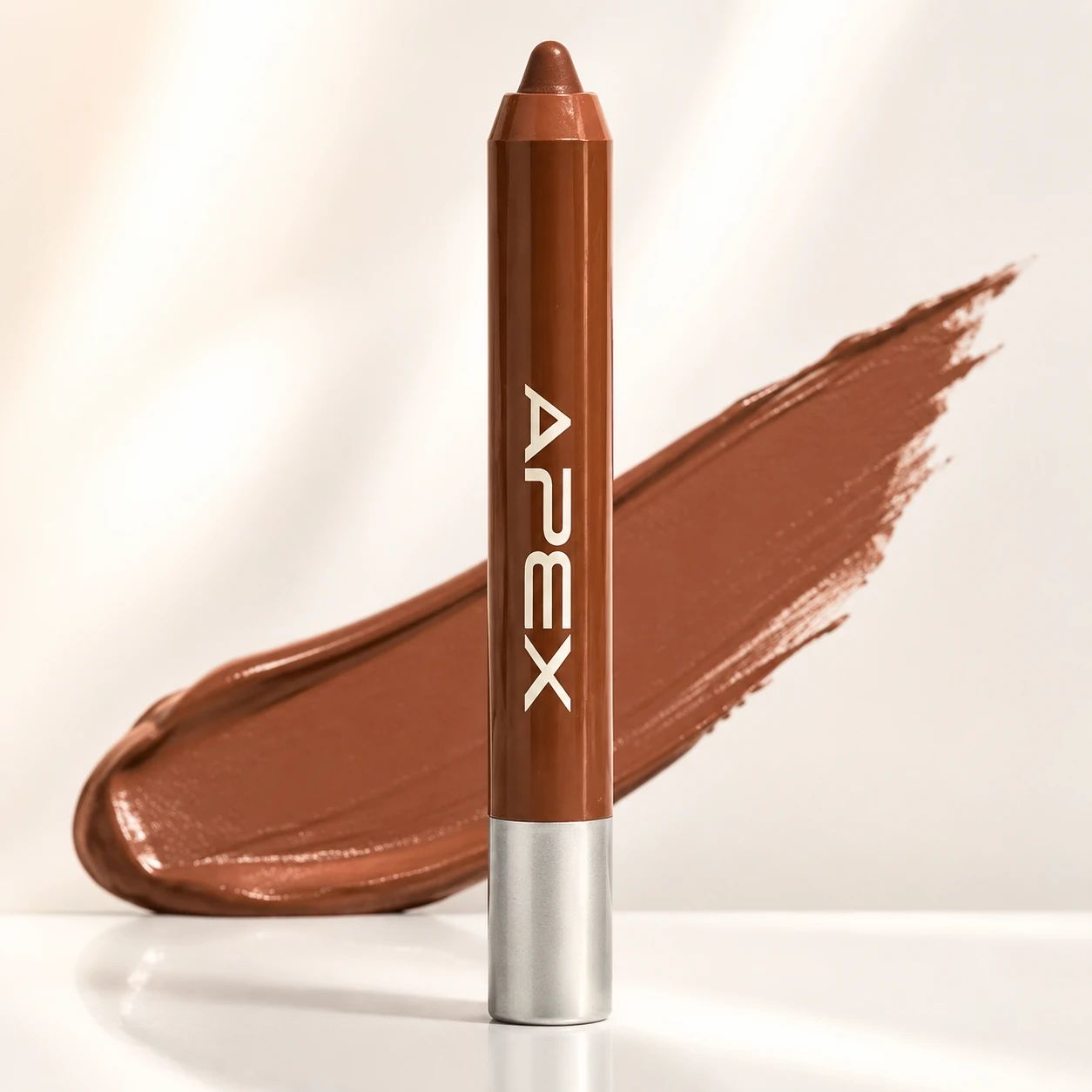 رژ لب مدادی قهوه‌ای APEX شماره 305 با نوک نرم و پیگمنت یکنواخت