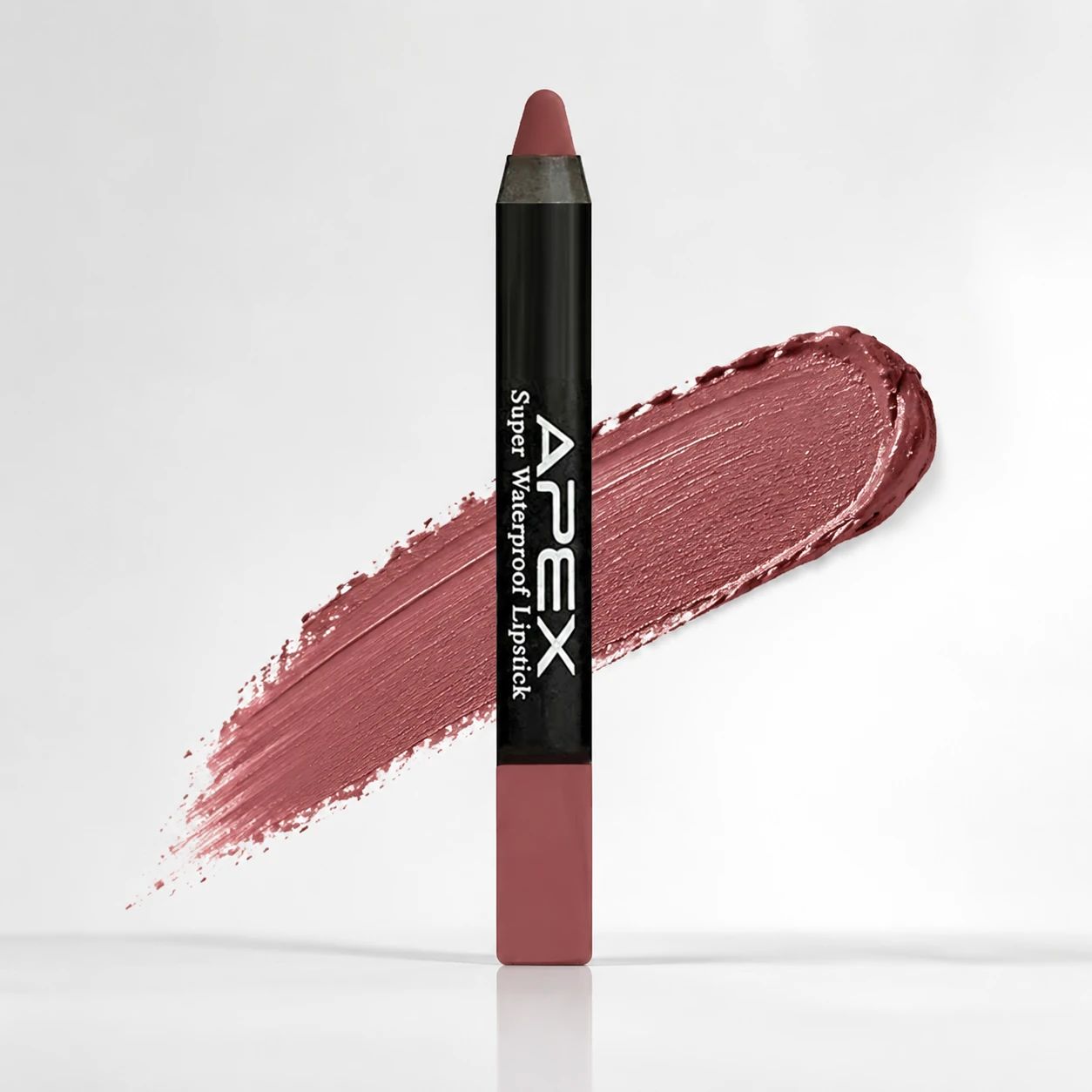 رژ لب مدادی APEX Super Waterproof Lipstick رنگ رز قهوه‌ای با نوک نرم و مات