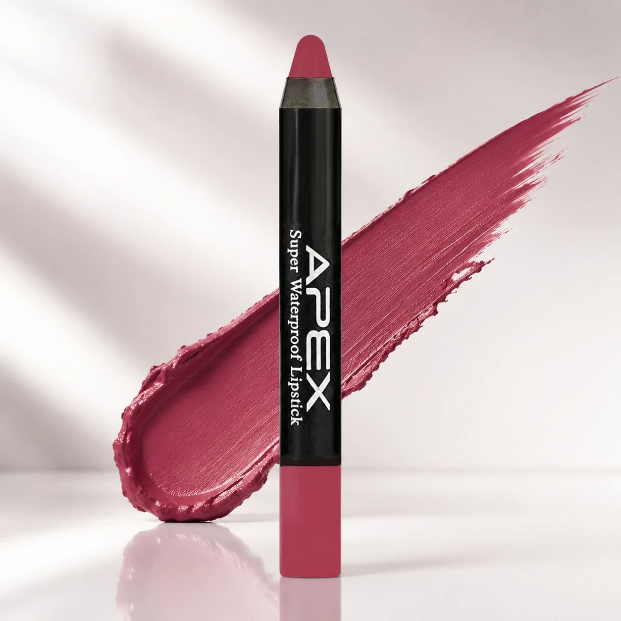 رژ لب مدادی APEX Super Waterproof Lipstick رنگ صورتی تمشکی با نوک نرم و مات