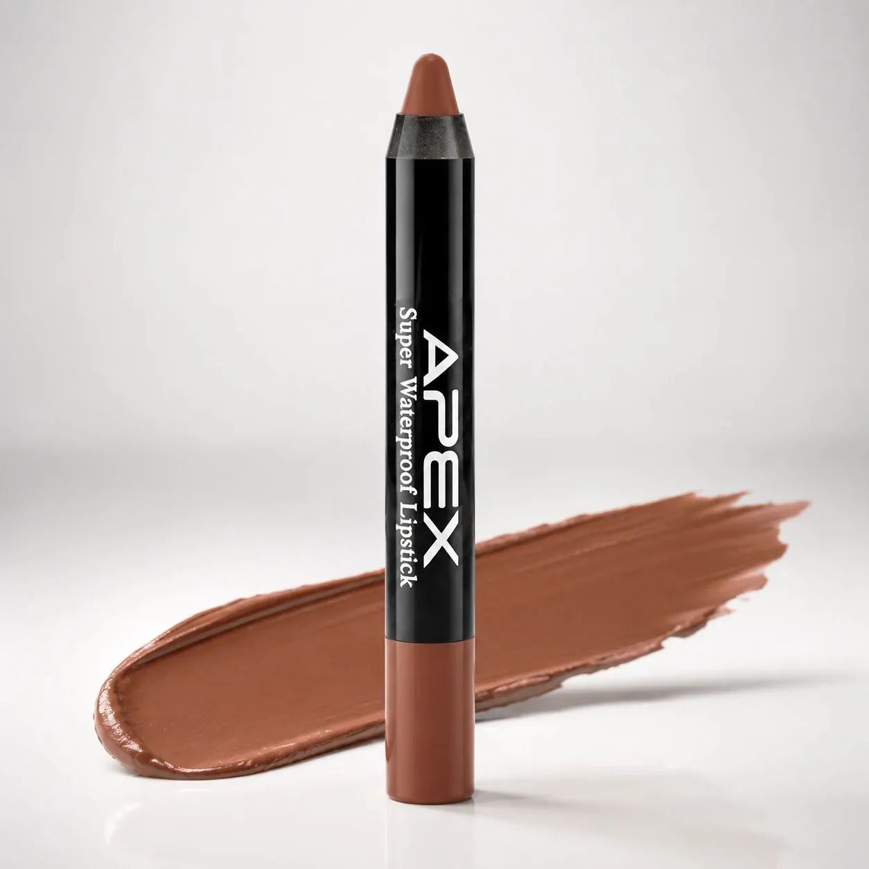 رژ لب مدادی APEX Super Waterproof Lipstick رنگ قهوه‌ای گرم با نوک نرم و مات