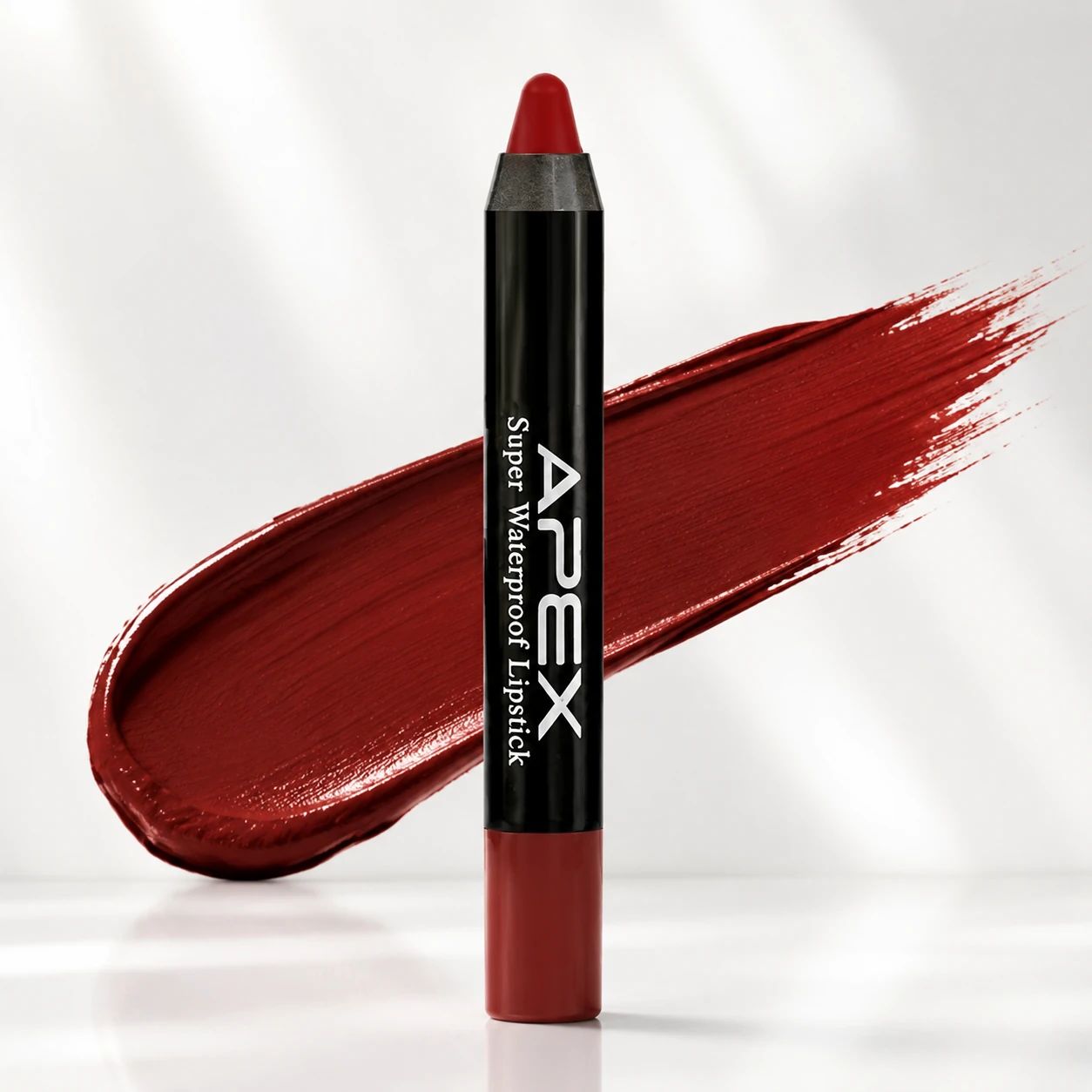 رژ لب مدادی APEX Super Waterproof Lipstick رنگ جگری تیره با نوک نرم و مات