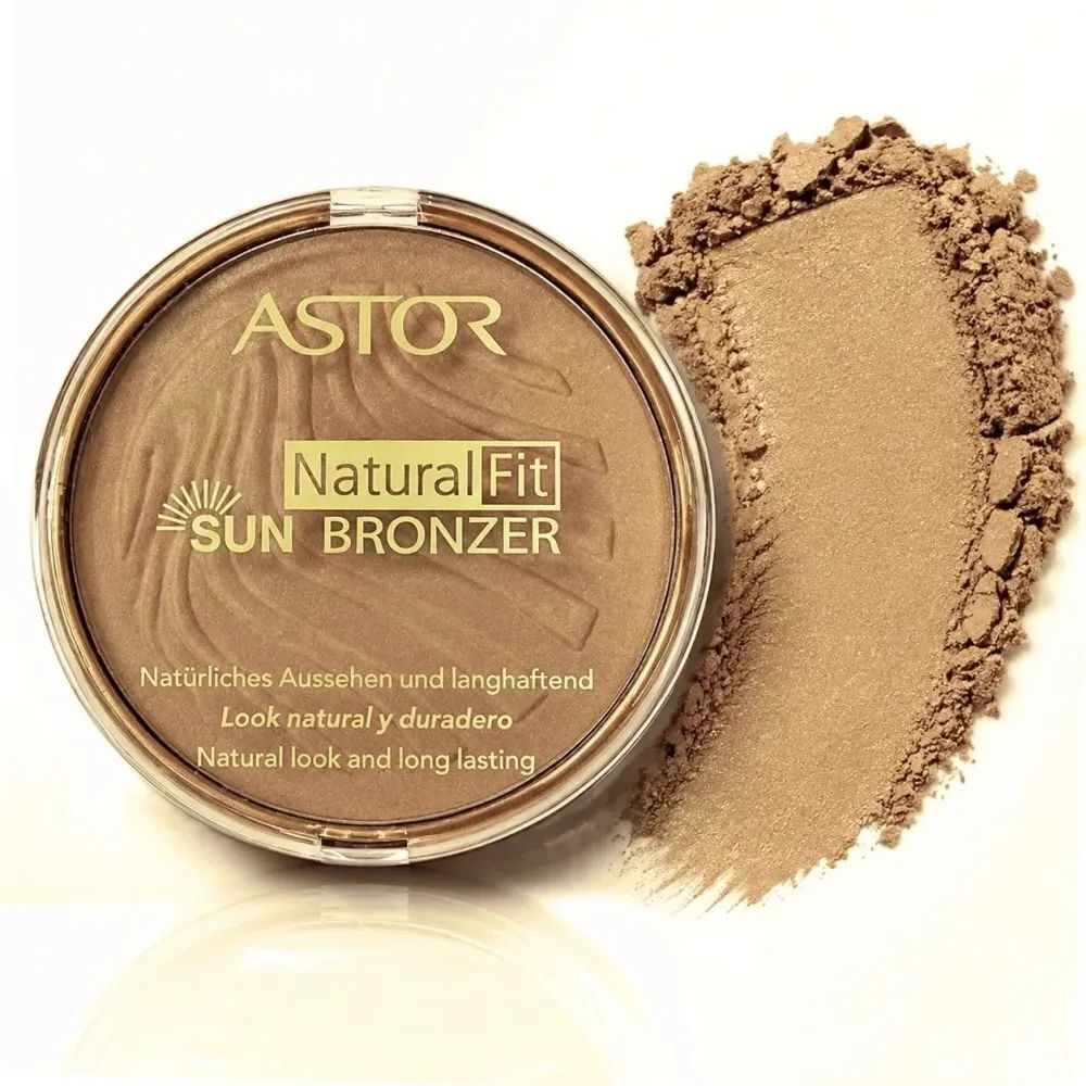 برنزر ASTOR Natural Fit Sun Bronzer 004 با رنگ برنزی طبیعی، بافت فشرده