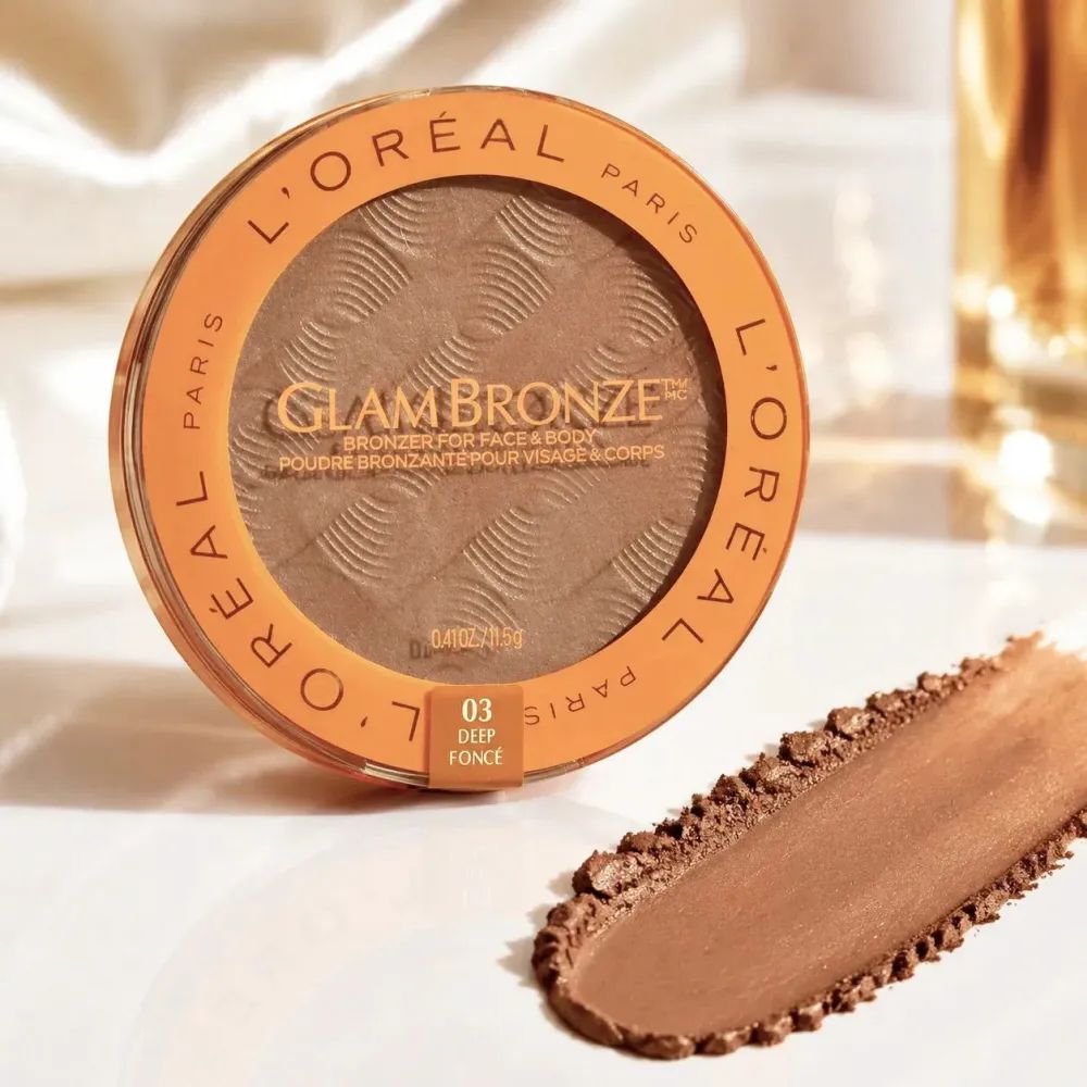 برنزر L’Oréal Paris Glam Bronze شماره 03 Deep Foncé مناسب صورت و بدن با رنگ برنزی تیره