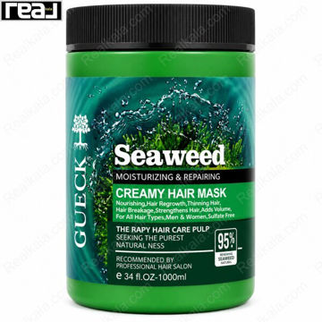 ماسک مو جلبک دریایی گوئک GUECK Seaweed Creamy Hair Mask مناسب آبرسانی، ترمیم و تقویت مو با عصاره جلبک دریایی، 1000ml
