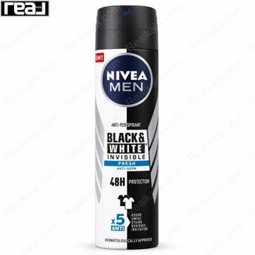اسپری ضد تعریق مردانه نیوا مدل Black & White Invisible Fresh با محافظت 48 ساعته و جلوگیری از لکه روی لباس