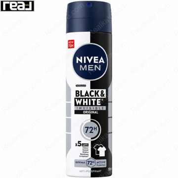 اسپری ضد تعریق مردانه نیوا Black & White Invisible Original حجم 150 میل با محافظت 72 ساعته و فرمول ضد لک