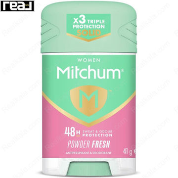 استیک ضد تعریق زنانه میچام مدل Powder Fresh با بسته‌بندی صورتی و سبز وزن 41 گرم