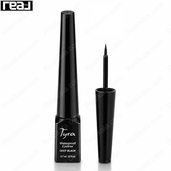 خط چشم ضد آب تایرا مدل Deep Black با بدنه مشکی، نوک ماژیکی قابل کنترل، رنگ مشکی عمیق و حجم 3.7 میلی‌لیتر